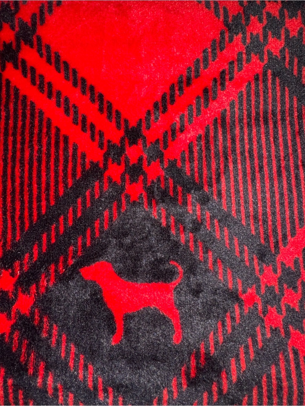 NWT, PINK Victoria’s Secret Red and Black Plaid Super Soft Sherpa-Lined Blanket - Picture 5 of 9